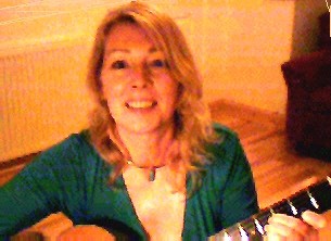 Sue with her guitar...
